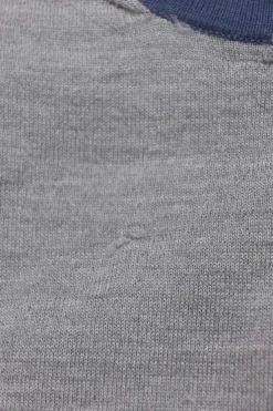 Garde-robe pour femme heather grey bi-layer effect distressed crewneck pullover sweater