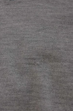 Garde-robe pour femme heather grey bi-layer effect distressed crewneck pullover sweater