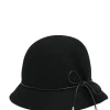 Genie black wool cloche hat