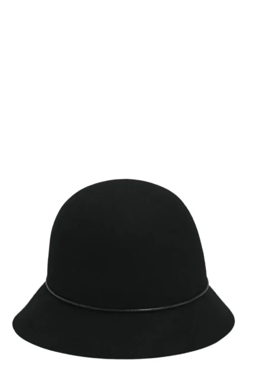 Genie black wool cloche hat