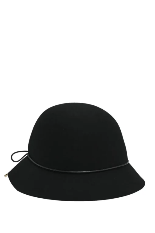 Genie black wool cloche hat