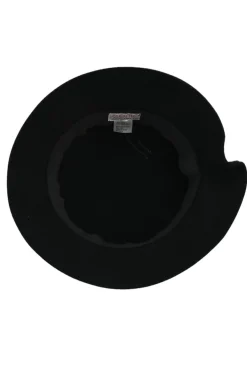 Genie black wool cloche hat