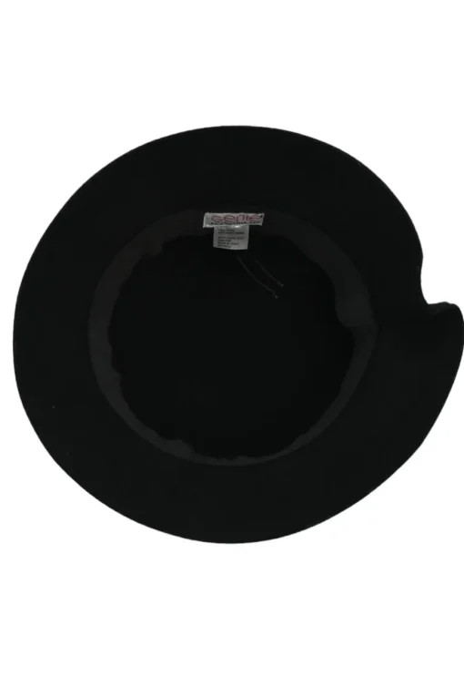 Genie black wool cloche hat