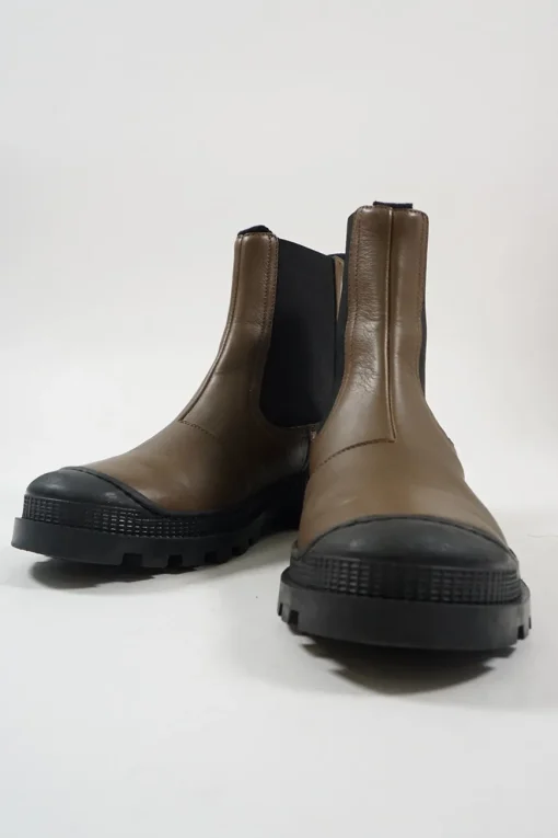 Ghurka calfskin and rubber lug sole Chelsea boots