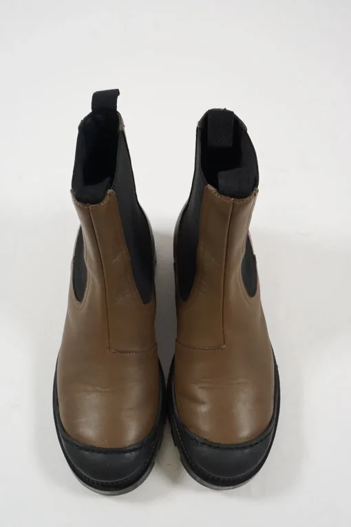 Ghurka calfskin and rubber lug sole Chelsea boots
