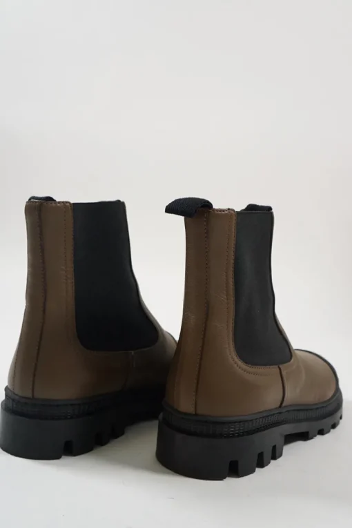 Ghurka calfskin and rubber lug sole Chelsea boots