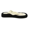 Ginza two-tone leather and suede platform flip flops