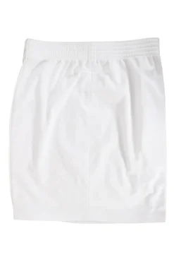 Givenchy white sports skirt with elasticated waist band, drawstring, side pockets with zips, and branding in mirror letters on sides