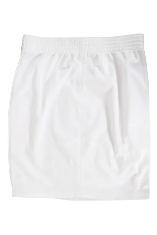 Givenchy white sports skirt with elasticated waist band, drawstring, side pockets with zips, and branding in mirror letters on sides