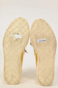 Gold foiled crinkle lambskin and rubber lace-up flatform wedge sneakers