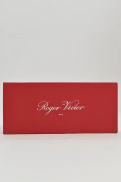 Gold foiled leather petit Pilgrim De Luxe buckle clutch with kiss lock fastening