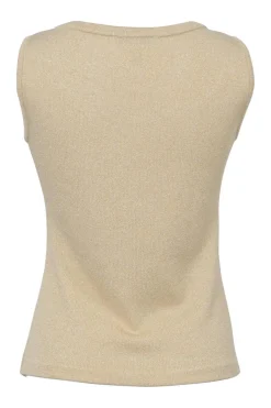 Gold glitter jersey knit tank top