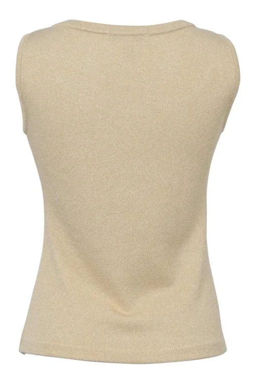 Gold glitter jersey knit tank top