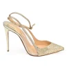 Gold glitter-bonded leather Optisexy 105 pointed-toe slingback pumps