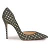 Gold glitter-flocked leather Iriza 105 pointed-toe half D'Orsay pumps