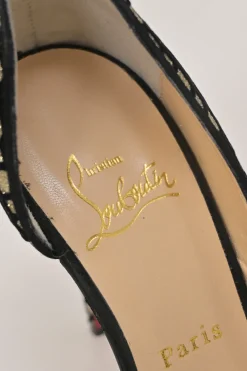 Gold glitter-flocked leather Iriza 105 pointed-toe half D'Orsay pumps
