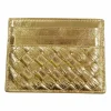 Gold Intrecciato Leather Card Holder
