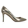 Gold leather pumps