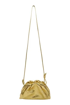 Gold Metallic Bark Calfskin The Mini Pouch Crossbody bag