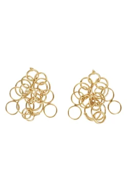 GOLD TONE MULTIPLE LOOP EARRINGS