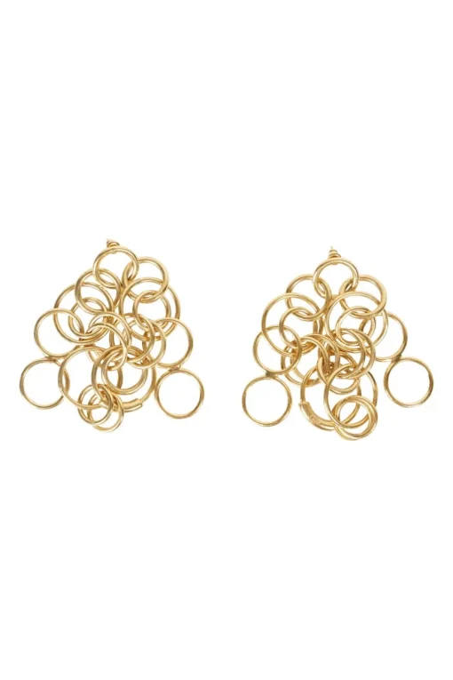 GOLD TONE MULTIPLE LOOP EARRINGS