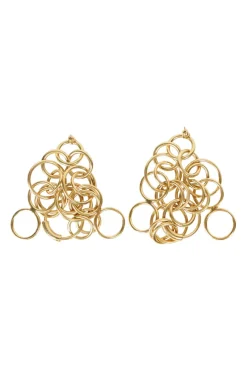 GOLD TONE MULTIPLE LOOP EARRINGS