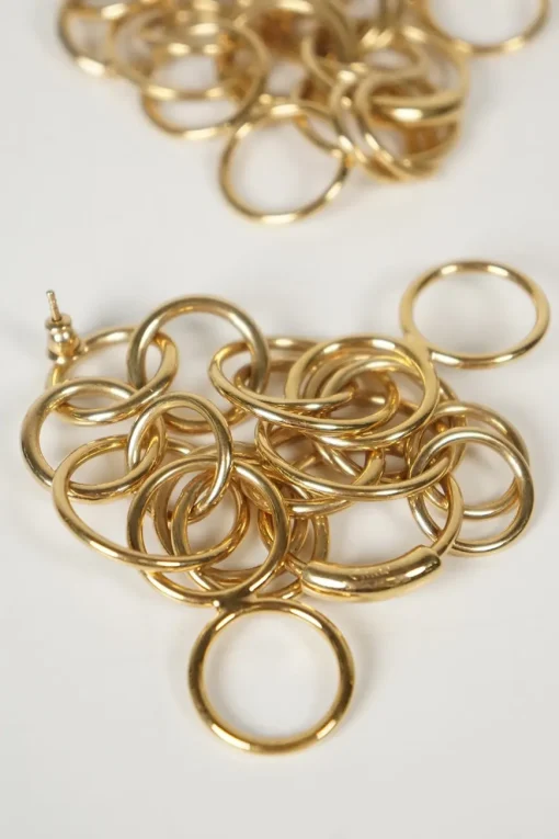GOLD TONE MULTIPLE LOOP EARRINGS