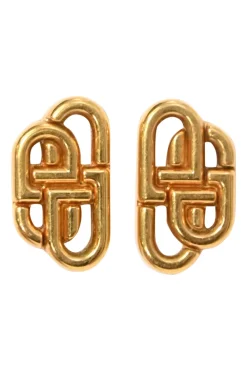 Gold-finish brass BB Xs mini stud earrings