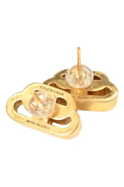Gold-finish brass BB Xs mini stud earrings