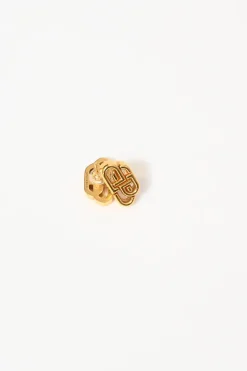 Gold-finish brass BB Xs mini stud earrings