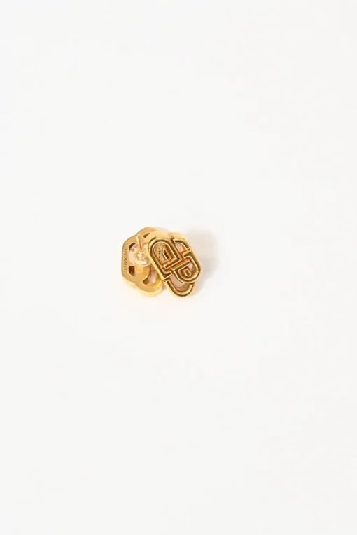 Gold-finish brass BB Xs mini stud earrings