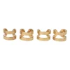 Gold-finish brass double-band four-piece ring set