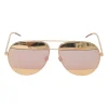 Gold-finish metal and tinted polycarbonate Split double-bridge aviator sunglasses