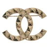 Gold-finish metal Coco Mark brooch