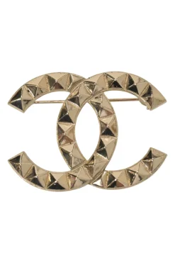 Gold-finish metal Coco Mark brooch