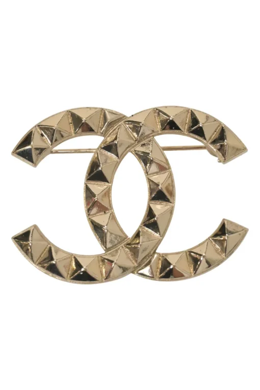 Gold-finish metal Coco Mark brooch