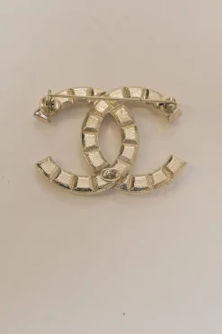 Gold-finish metal Coco Mark brooch