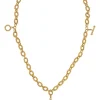 Gold-plated metal 94A Coco Mark sun medallion pendant chain bracelet with T-bar closure