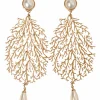 Gold-plated metal and faux pearl clip-on earrings