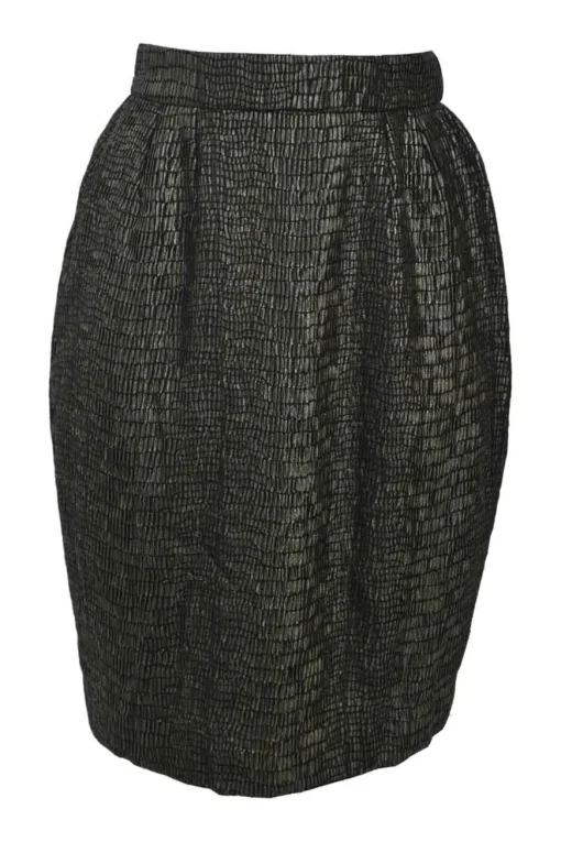 Gold-tone embellished acetate-blend double breasted leopard print notch lapel bar jacket and pencil skirt suit set