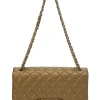 Gold-tone foiled matelassé leather 2012-2013 Jumbo double flap shoulder bag with gold-tone metallic hardware
