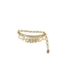 Gold-tone hammered metal chunky logo charm chain belt