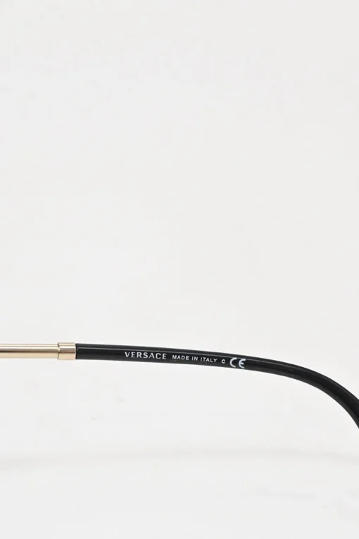 Gold-tone metal and pink mirrored polycarbonate semi-rimless aviator sunglasses