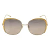 Gold-tone metal and tinted polycarbonate oversized square-shape sunglasses