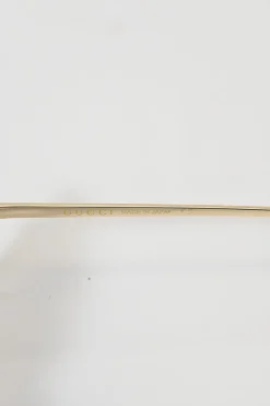 Gold-tone metal and tinted polycarbonate oversized square-shape sunglasses