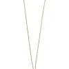 Gold-tone metal Zanzibar tube link necklace with horn pendant