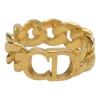 Gold-tone metallic CD Icon chainlink ring
