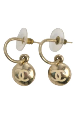 Gold-tone metallic Coco Mark earrings