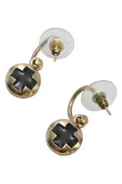 Gold-tone metallic Coco Mark earrings