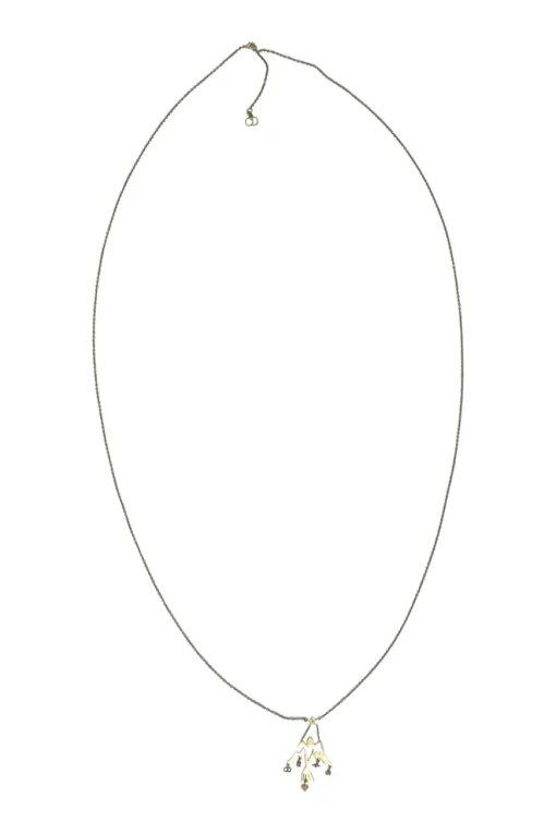 Gold-tone metallic Tarot station necklace